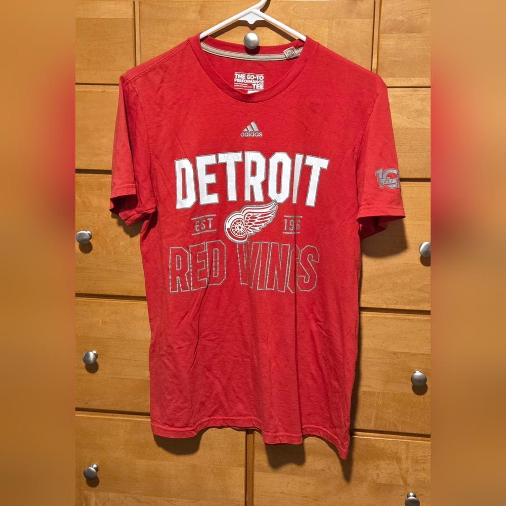 Adidas Detroit Red Wings NHL 100th Anniversary Performance Tee Adult Small
